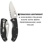Spyderco Tenacious Lightweight Folding Utility Pocket Knife With 3 39  C122psbk