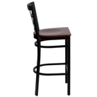 Flash Furniture Hercules Series Black Back Metal Bar Stool In Mahogany