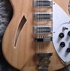 12 String Natural Wood Semi Hollow Electric Guitar Triple Single Pickups 5 Knobs