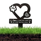 Pet Memorial Slate Stone Grave Marker Stake Plaque Garden Stake Dog Footprints 