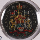 1980 Canada 50 Cents Hand Enamel Colorized