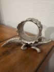 Antique Figural Napkin Ring Featuring Alligator W ring W  Roses 2 Inches Tall