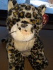 Ty Beanie Buddy 14    Beanie Baby 6 5  Sneaky The Leopard Print Kitty Cats Mwmt