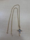 Gold And Silver Cross Medal 19  Rope Necklace 