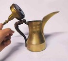 Antique Dalla Brass Coffee Islamic Copper Pot Arabic Middle Eastern Bedouin Old
