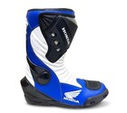 Honda Motorcycle Racing Boots Blue White Leather Biker Riding Protective Gear