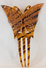 Vintage Butterfly Faux Tortoise Shell Celluloid Ornate Openwork Hair Comb 