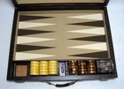 Large Vintage Crisloid Backgammon Set Brown   Butterscotch Swirl 1 75 