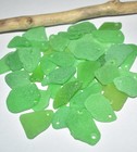 20 Genuine Sea Glass Beads Drilled 21   30mm Real Beach Glass For Crafts Bulk