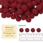 0 6inch Pom Poms For Crafts  500pcs Small Pompoms Fuzzy Puff Balls  Wine Red