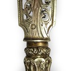 Antique Letter Opener   Paper Knife     Beautifully Carved Wooden Handle   Silver