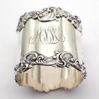 Scroll Border Napkin Ring Gorham Sterling Silver Mono Hlk