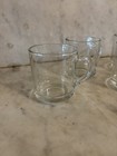 Vintage Set Of 5 Usa Anchor Hocking Clear Glass Coffee Mug Cup 3 5    Tall 12oz