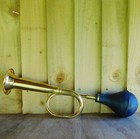 Vintage Brass Taxi Horn Boat car Fog Horn Rubber Bulb   18  Long   New
