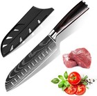 7 Inch Santoku Knife Japanese Stainless Steel Kitchen Chef Cutlery Wood Handle