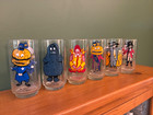 1977 Mcdonald   s Action Series Glasses     Complete Set Of 6     Vintage
