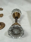 New Old Stock Original Antique 1920 Crystal Glass Door Knob Locking Privacy Set