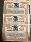  lot Of 10  American Bank Note Company Stock Certificate