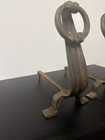 Beautiful Antique Cast Iron Andirons Vintage Fireplace
