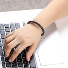 3 X Fashion Braided Leather Bracelet Unisex Stainless Steel Magnetic Clasp Brown