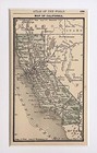 1888 Antique Framed Original California State Map Tiny California Vintage Map