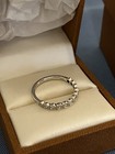 Lab Diamond Bezel Half Eternity Wedding Band Solid 14k White Gold