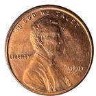      1990 Lincoln Cent Off-center Railroad Broadstrike Mint Error Coin     