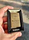 Marlboro Custom Zippo Lighter   Solid Brass Armor Zippo   Made In Usa