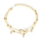 Women Ankle Bracelet Silver Anklet Foot Jewelry Chain Retro Infinity Pearls Gold