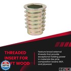 E-z Lok Hex Threaded Inserts For Soft Wood  Zinc Alloy Flanged Thread Insert 