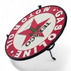 Texaco Gasoline Cast Iron Wall Sign     8  Round Retro Garage Oil Decor