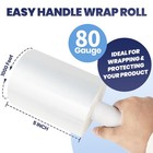 Adhes Mini Hand Stretch Wrap Film  5 Inch X 1000 Feet 80 Gauge For Packing