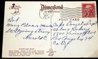 Disneyland Band 1958 Helms Bakery Los Angeles Employee Sent Postcard Walt Disney