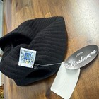 Portolano 100  Cashmere Black Knit Beanie Hat Women One Size Fall Winter