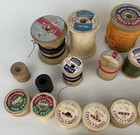 Vintage Lot Of Wooden Sewing Thread Spools   Some Still Have Thread On Spools
