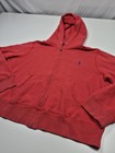 Polo Ralph Lauren Hoodie Women s 2xl Red Full Zip Fleece Sweatshirt Pony Logo