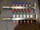 6 Loop Radiant Pex Plumbing Manifold - 1  304 Stainless Steel   4 Wire Actuator