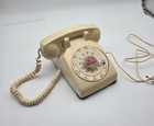 Vintage Western Electric Co Cream Rotary Desk Phone Bell System Made In Usa