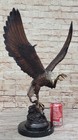 Large Eagle Bronze Sculpture  Signed Moigniez Statue  Indoor Outdoor Decor Art