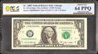2009  1 Bill 88888 69 Near Solid Number Federal Reserve Note Money Pcgs 64 Ppq
