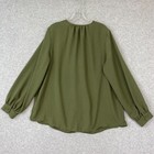 Nine West Top Womens Size Xl Green Textured Long Sleeve Button Front Tunic Caree