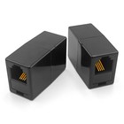 Necables 2pack Rj11 Coupler Phone Line Connector Telephone Cord Black 2pcs