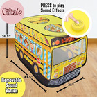 Musical School Bus Pop Up Play Tent With 3 Openings - Tent For Toddlers - Indoor