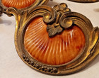 Vintage Keeler Bakelite Brass Waterfall Shell Handle Dresser Pulls  10   1930s