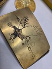 Vintage Belt Buckle  Ampersand Brass  Kalamazoo Michigan  Scenic  Flying Eagle