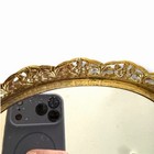 Vtg Gold Filigree Mirrored Tray Vanity Dresser Perfume Cosmetics 12x17