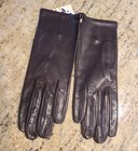 New  Women s Size M l 7 5 Soft Leather Brown Lined 9  Long Gloves Italy Dg