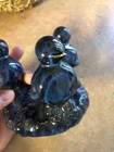 Beautiful Blue Porcelain Vintage Trio Of Penguins Candle Holder