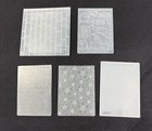 Mixed Lot Of 5 Embossing Folders Flowers Dots Words Brick Various Brands Used