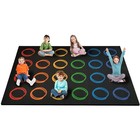 Classroom Rugs Elementary With Colorful Circle  Large Classroom Rug For Presc   